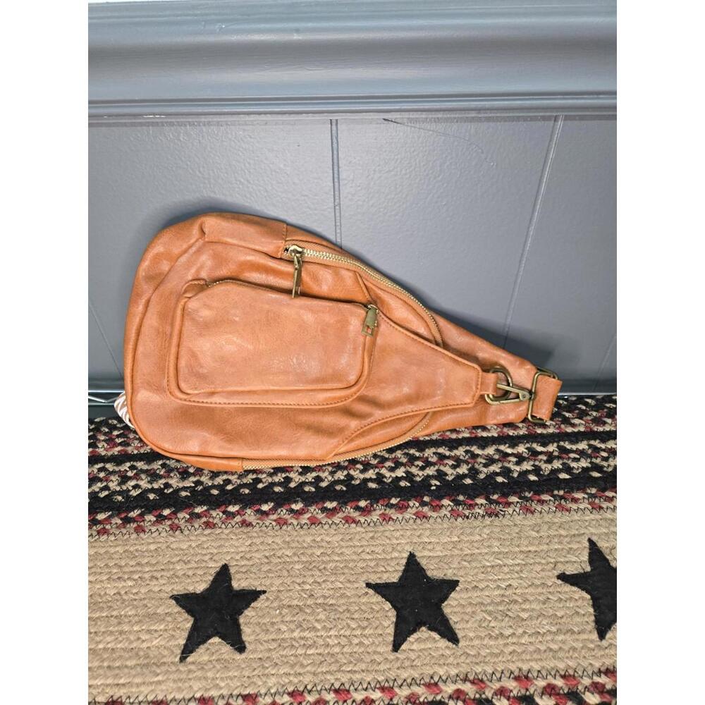 Brown Vinyl  Crossbody Handbag Women Purse USA Shoulder Bags